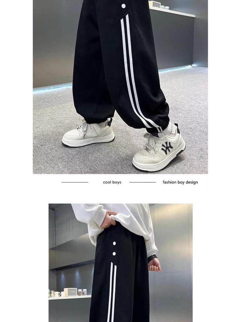 2025 New Style Boys' Korean Autumn Sweatpants - Fashionable Long Sports Pants for Children
