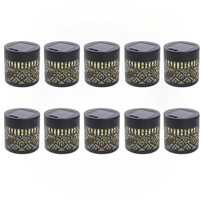 1-10PCS LED Solar Wall Light, IP44 Waterproof Warm Night Light for Garden Lawn Patio Steps Pathway Courtyard Camping Outdoor Decor
