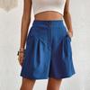 Pocket Solid Color High Waisted Shorts Pocket Pure Color High Waist Button Shorts