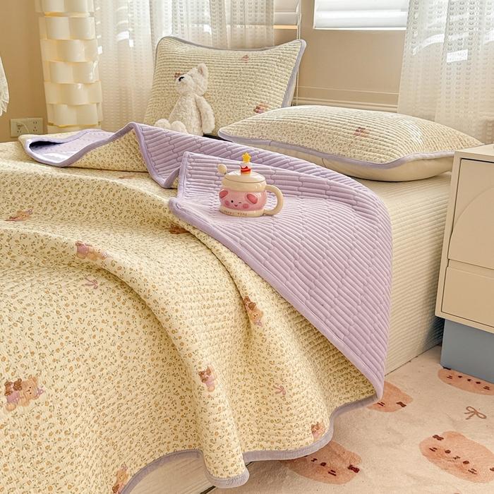 Milk fleece bed cover one side fleece one side cotton tatami sheet coral fleece padded mattress