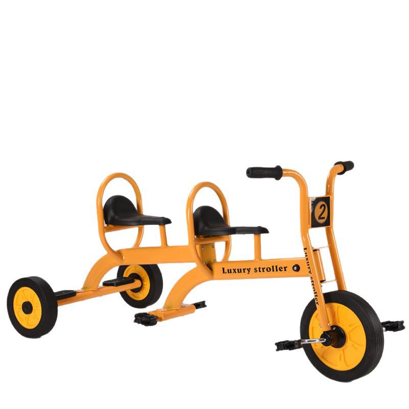 Kid's Early Learning Tricycle with Basket - Double Pedal Outdoor Ride-On Toy