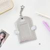 Angel Polka Dot Leather Card Holder with Stargazer Wings - 3-Inch PU Card Holder Bag Pendant.