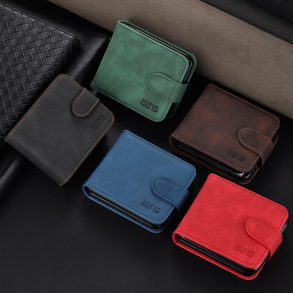 Luksusowy Biznesowy Magnetyczny Portfel Slot na Karty Skórzany Składany Pokrowiec na Telefon dla Samsung Galaxy Z Flip 7 6 5 4 3 7FE Torba Pokrowiec Książkowy