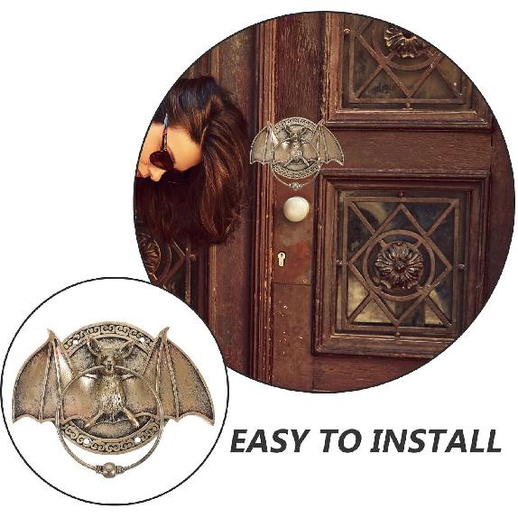 Simulated Bat Door Knocker Antique Door Decor Decorative Door Knocker Single Front Door Knocker Household Door Knocker Security Door Knocker Door
