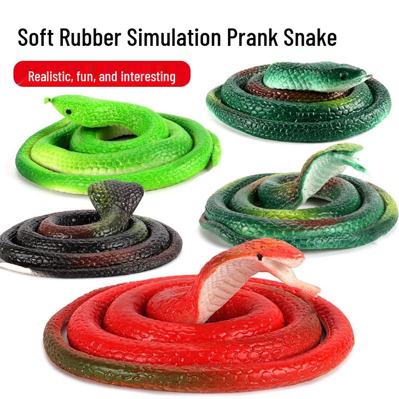 Creative Prank Soft Rubber Snake Toy - 75CM Fake Cobra with Round Head