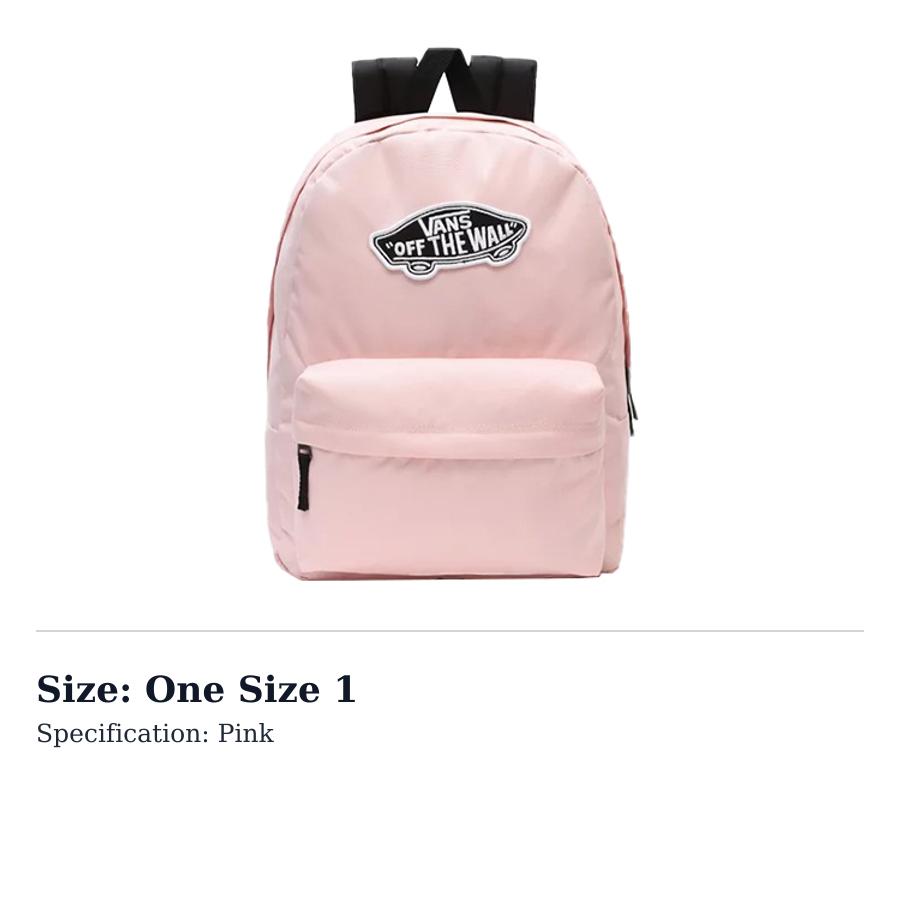 Vans Polyester Backpack Regular Unisex Pink