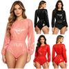 S-3XL Women Waterproof Diaper Bodysuit Long Sleeve Elastic Waist Button Crotch One Piece Leotard Adaptive Special Needs Incontinence Wear