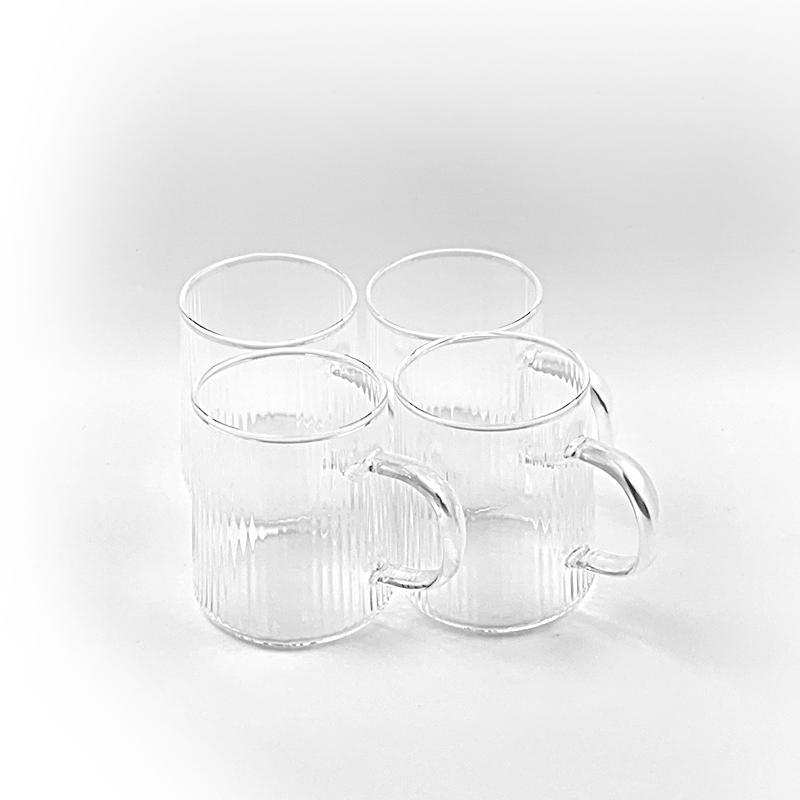 Zhongjing Hall Vertical Pattern Heat-Resistant Glass Mugs
