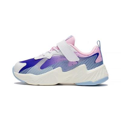 Li Ning Kids Mesh Rebound Sports Non-Slip Shock Absorbing Durable Breathable Lightweight Casual Shoes Kids Casual Shoes White Blue Pink YKNS068-4