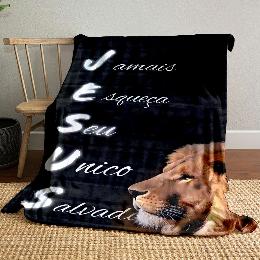 

Lion Text Dark Brick Blanket Printed Blanket for Living Room Bed Couch lunch break Soft Cozy Blanket for Friend s festival Gift 80cm x 120cm