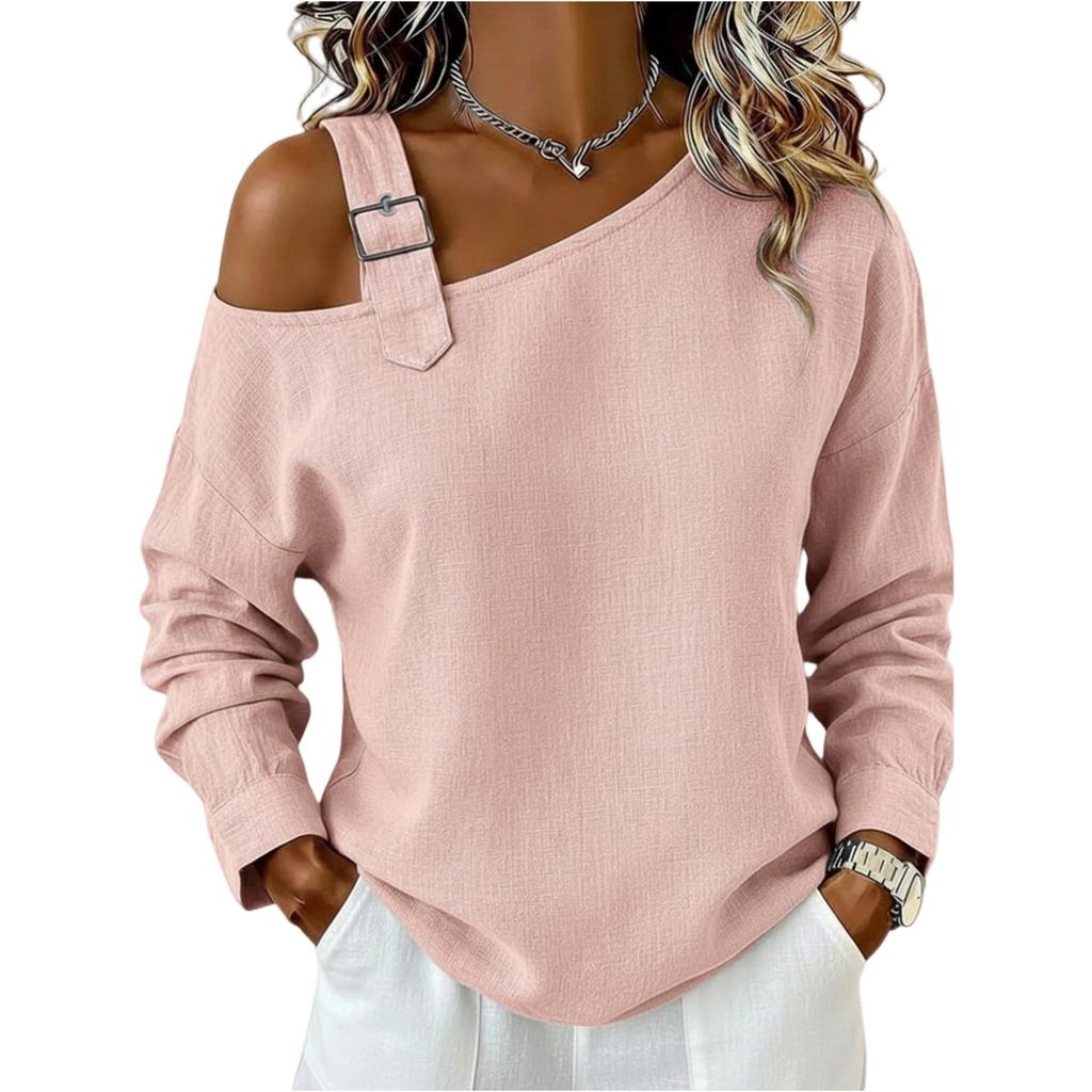 Womens Spring Tops Off Shoulder Design Summer Shirts for Women Long Sleeve Womens Summer Shirts Dressy Tops for Women
