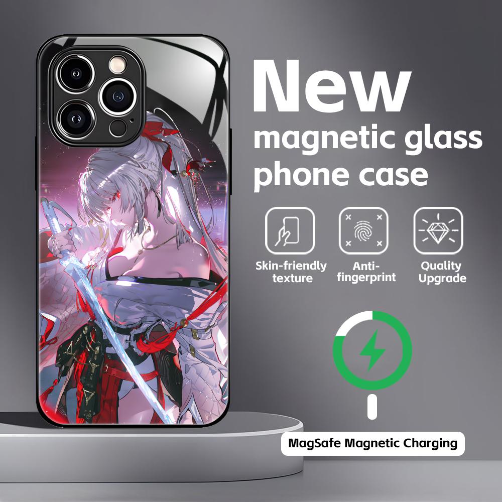 Wuthering Waves Hiyuki Phone Case For iPhone17 16 15 14 13 12 11 X XR XS 8 Plus Mini Pro Max Glass Magnetic Case
