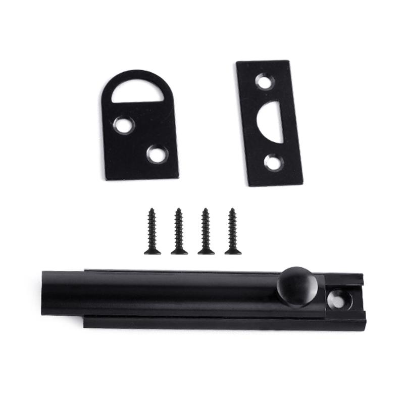 Multifunction Sliding Door Security Lock Iron 90/180 Degree Mounting Option Double Door Sliding Bolt Lock for Household Use