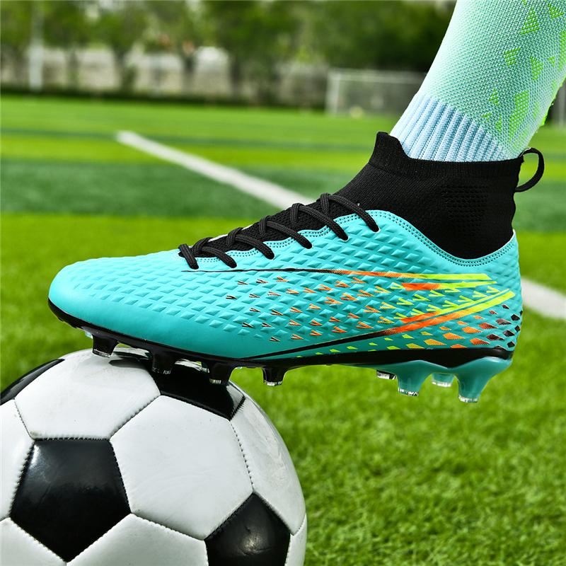 2024 Men's Soccer Shoes Large Size Ultralight Football Boots Boys Sneakers Non-Slip AG/TF Soccer Cleats Ankle Boots Unisex