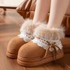 High-top Snow Boots Women's Bag Heel Winter New Home Indoor Velvet Warm Non-slip Cotton Shoes Women's Outer Wear