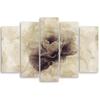 Five Piece Picture Canvas Print Rose Flower Vintage Beige