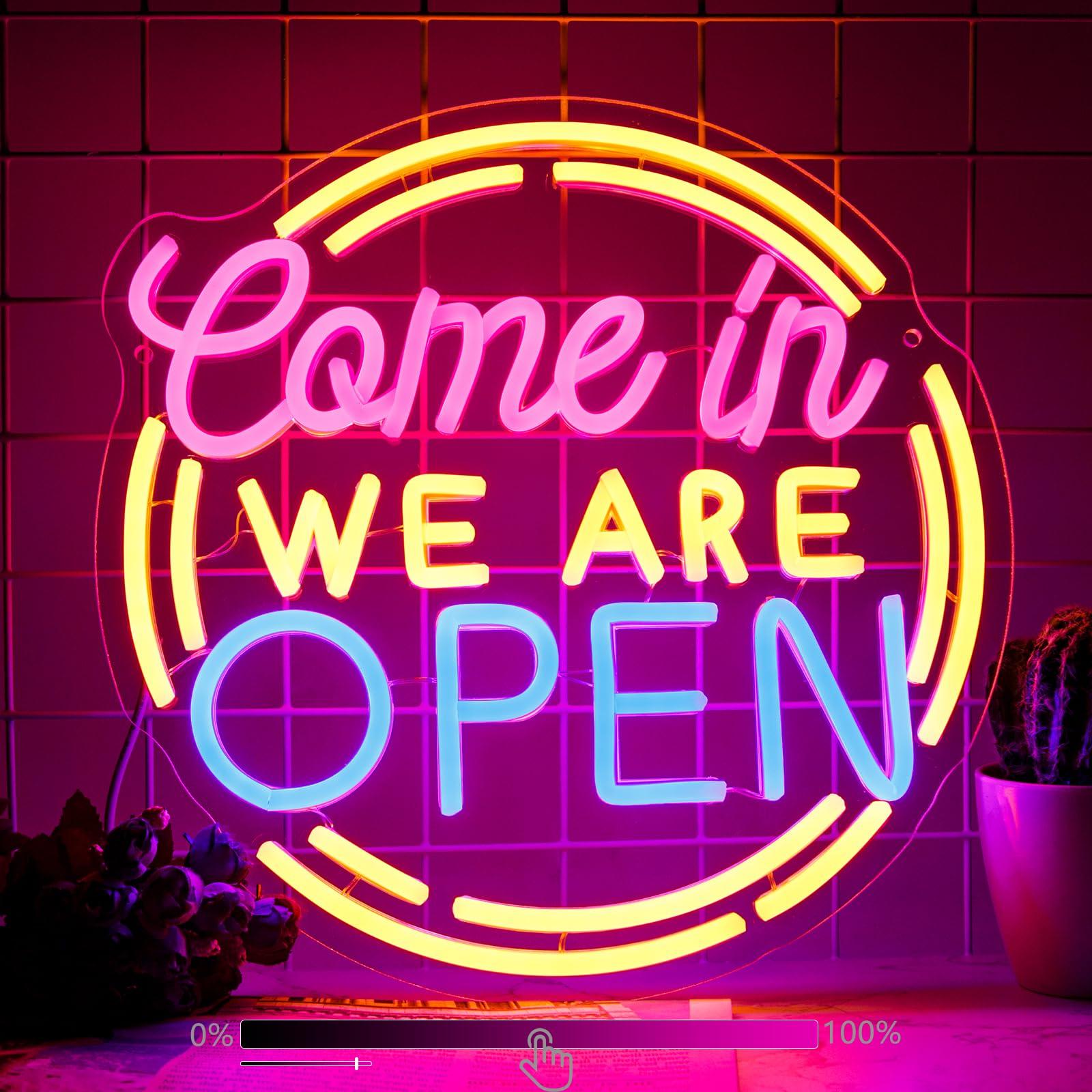 

Come in We Are Open Neon Sign for Wall Decor Bedroom Led Business Signs, Neon Light Led for Man Cave Bar Pub Restaurant