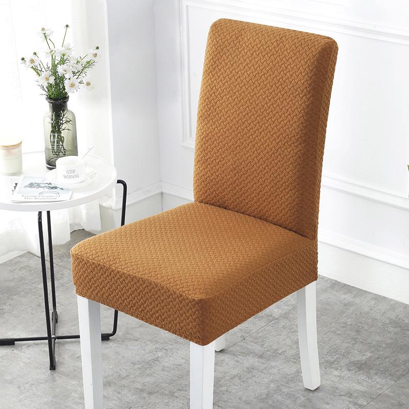 Thickened Jacquard Plaid Chair Cover - Stretchable, Solid Color, Modern Fit for Household or Restaurant.