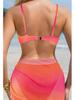 2024 Trendy European & American Shell Hard Cup Sexy Three-Piece Beach Swimsuit