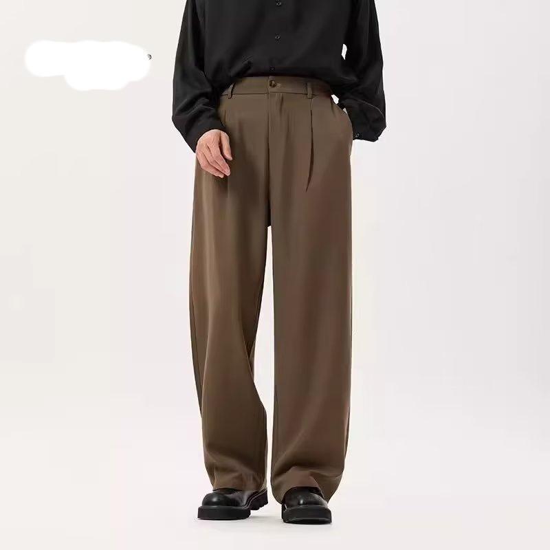 Korean Fashion Simple Solid Color Male Trousers Men's Wear Spring Casual Pants Loose Straight Pants
