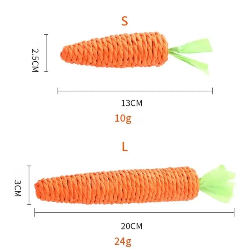 Pet Toy Hemp Rope Carrot Shaped Toy Cartoon Cotton Rope Durable Anti-bite Pet Cat and Dog Molar Cleaning Toy Training Supplies