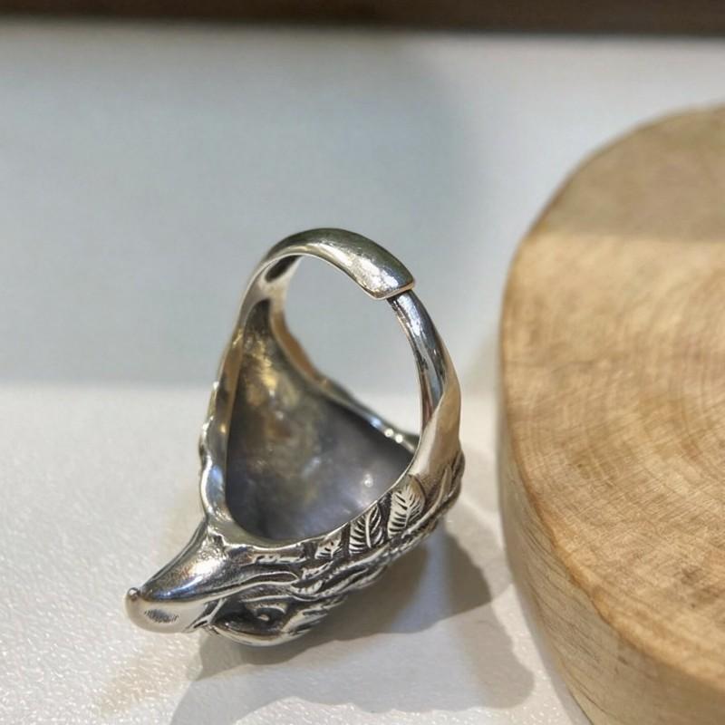 Adjustable Eagle Head Ring Men Vintage Open Finger Gift Boyfriend Animal Motif Copper Jewelry