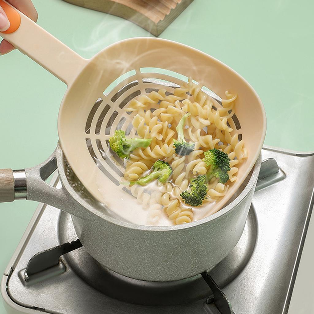 Nylon Skimmer Spoon Professional Food Grade Heat Resistance Draining Large Capacity Strainer Spoon for Kitchen