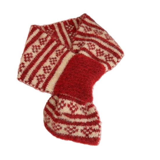 Winter Scarf Small Hole Design Thickened Warm Print Scarf Windproof Cold-Resistant Women Neck Warmer