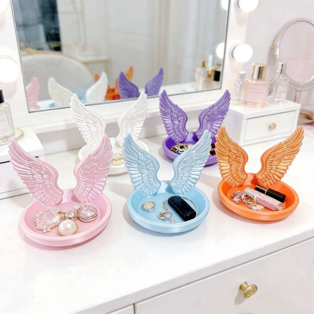 INS Jewelry Storage Tray Angel Wings Mini Key Tray Photo Prop Bracelets Organizer  Room Decor