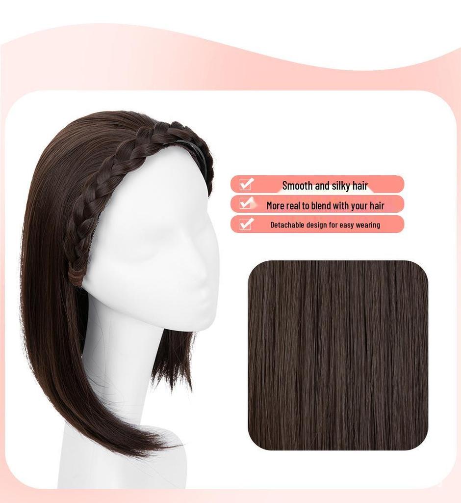 Parrucca Transfrontaliera: Fascia, Crescita dei Capelli e Dimagrimento del Viso Parrucca Lunga Riccia con Treccia a Tre Fili