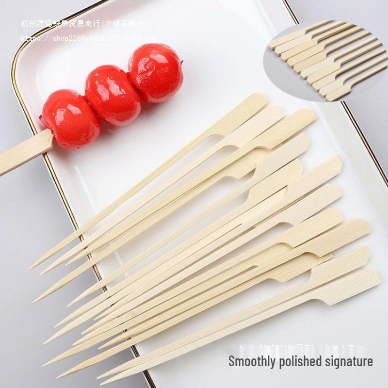 Bamboo Skewers for Grilling Oden and Bobo Chicken with Disposable Handles