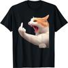 Angry Cat Middle Finger Meme Funny Catcore Tee for Gen Z T-Shirt