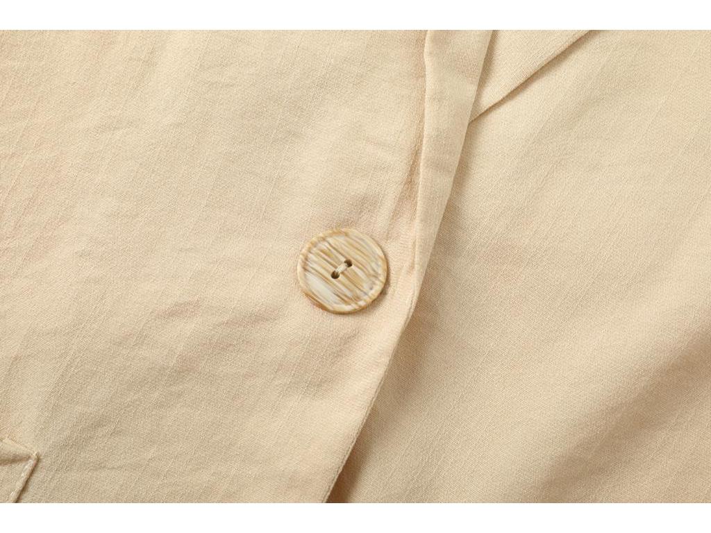 2025 Women's Autumn Cotton Linen Suit: Jacket & Pants Set - Casual, Loose Fit with Pockets