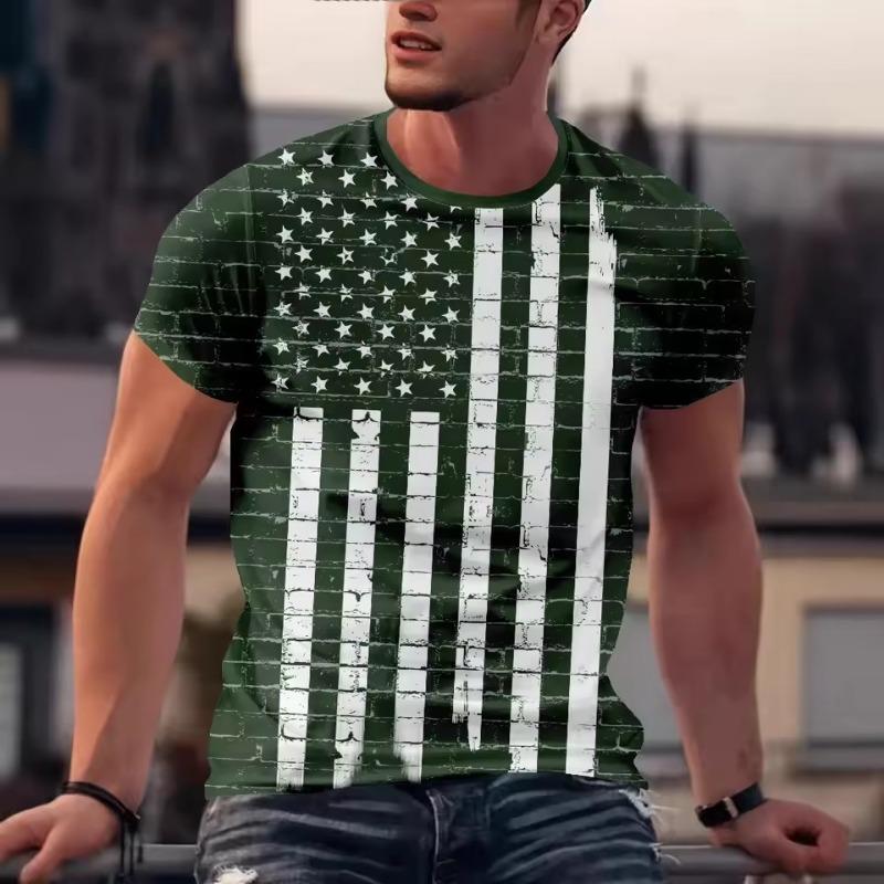 Street Trend Funny Men's Clothing Casual T-shirt 3D Printing Creative Graphic Short Sleeved Loose Round Neck Top Men