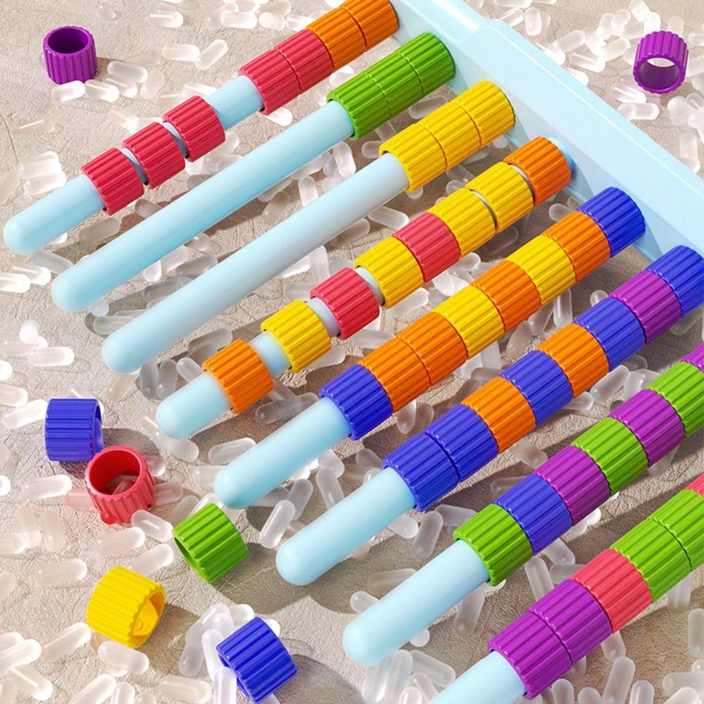 Reusable Stacking Rainbow Rings Educational Toy Color Matching Color Matching Toy  Home Play