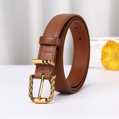 2.4Cm Wide Light Luxury Fashion High Sense Women'S Belt Simple Versatile Pin Buckle Casual Jeans Belt Women'S