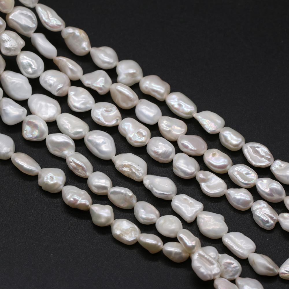 1String, 6-7mm White Natural Freshwater Pearls, Baroque Pearl Beads for Jewelry Making DIY Necklace Bracelet Accessories 36cm