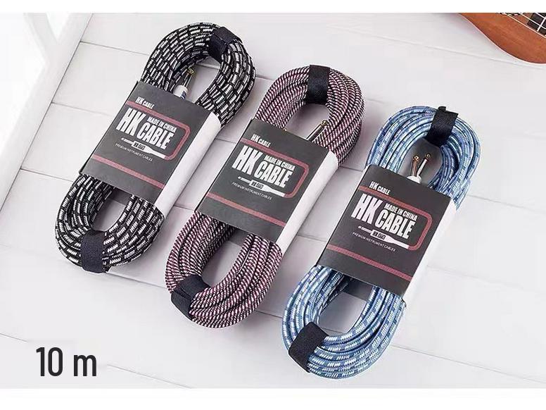 HK Brand 3M Braided Electric Guitar Audio Cable - High-Fidelity Connection for Sound Systems