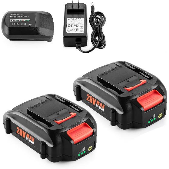 2 шт. сменная батарея 3,5 Ач для Worx 20 В WA3578 WA3575 WA3520 WA3525 + Портативное зарядное устройство WA3732 для батареи Worx 20 В