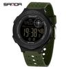 Fashion SANDA New 6337 Youth Electronic Watch Sports Multifunctional Waterproof LED Single Display Student Electronic Watch