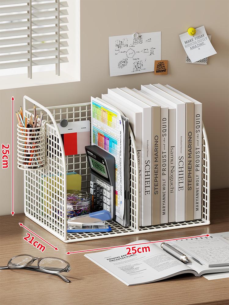 Schreibtisch-Akten- und Buchorganisator: Bücherregal, Regal, Buchstütze, Aktenaufbewahrung, Archivbox