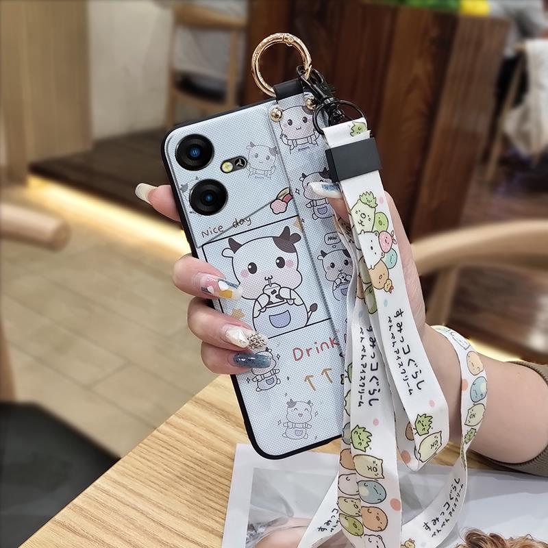 Back Cover Cute Phone Case For Tecno Pova Neo3/LH6N Protective Waterproof Cartoon Silicone Ring Anti-dust Soft case