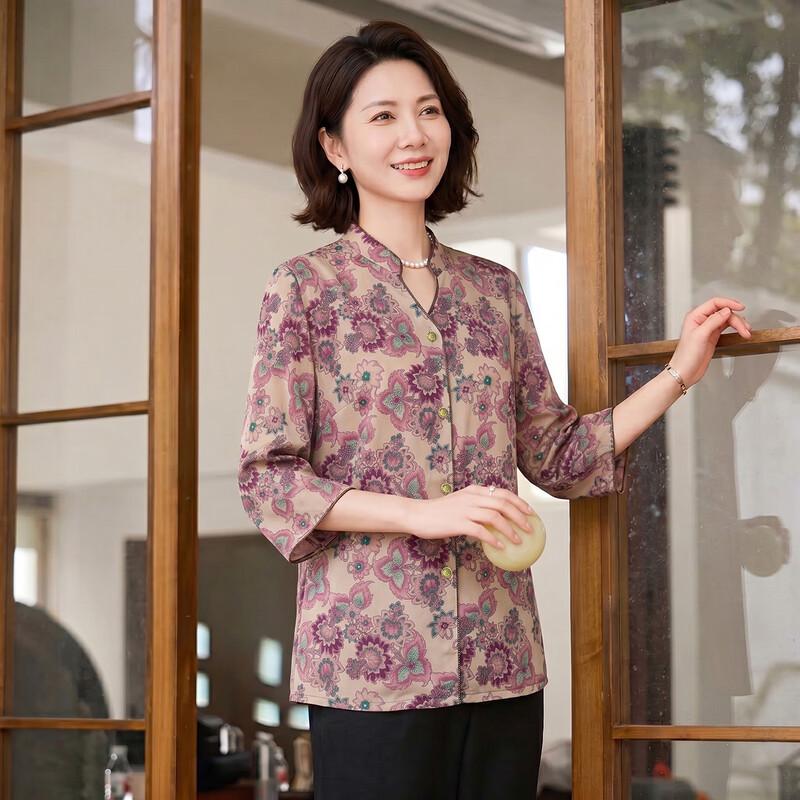 Haoyi Women s New Chinese Style Summer Blouse XXL