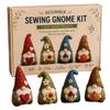 Kit da Cucito per Principianti Gnomo 4 Facili Progetti a Mano Tessuto in Feltro Pretagliato Guida Passo Passo Non Serve la Macchina Giocattoli Peluche Miniatura Fai da Te
