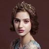 Vintage Barock Gold Farbe Perle Blatt Braut Tiaras Kristall Krone Haarbänder Rebe Tiara Hochzeit Haarschmuck Braut Stirnband