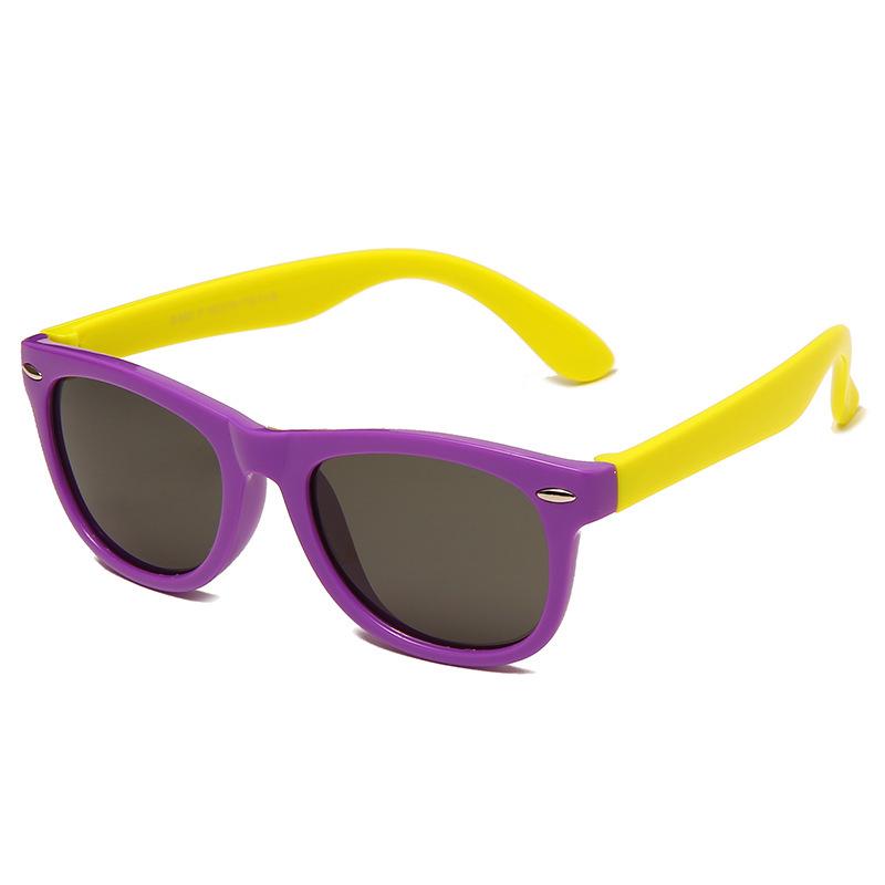 Customizable Colorblock Kids' Sunglasses: Fashionable, Anti-Radiation, Windproof, Sandproof, UV Protection.