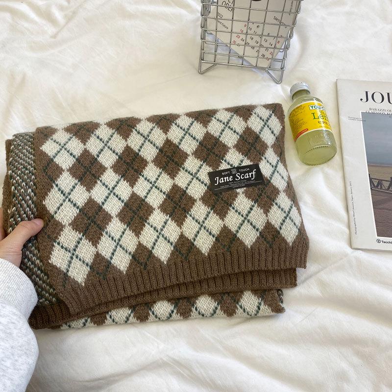 

Argyle Knit Winter Scarf - Unisex Christmas & New Year Style