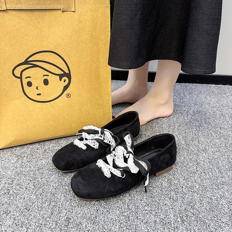 Square Head Retro Design Single Shoes Female 2025 Spring New Fairy Style Ballet Evening Shoes Korean Version Mary Jane Shoes