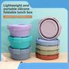 Creative portable silicone folding lunch box for office workers, microwaveable food storage container, storage box, cafeteria lunch box