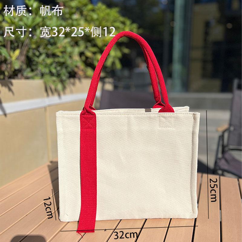 Fashion Ribbon Tote Bag, One Shoulder Handheld, High-end Three-dimensional Thickened Canvas Bag